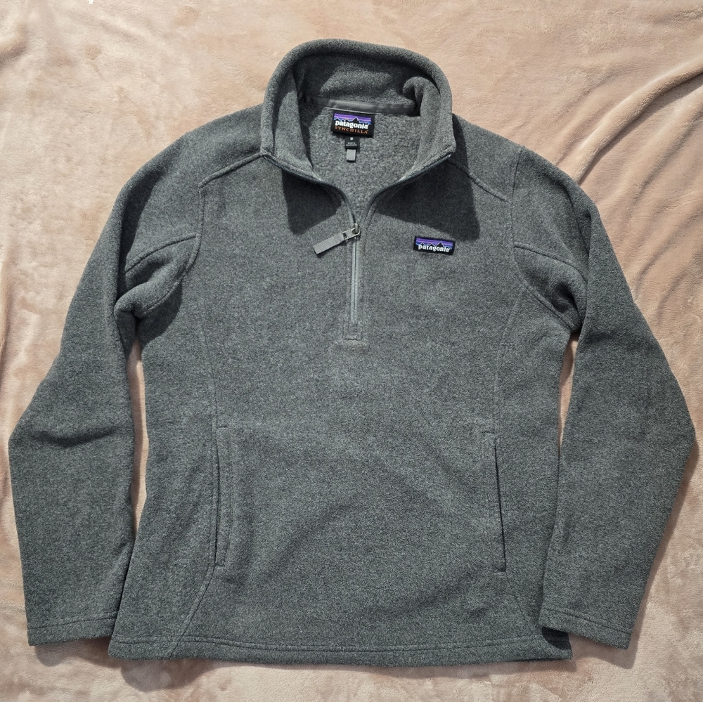 Patagonia Synchilla pullover fleece quarter-zip jacket grey color size medium